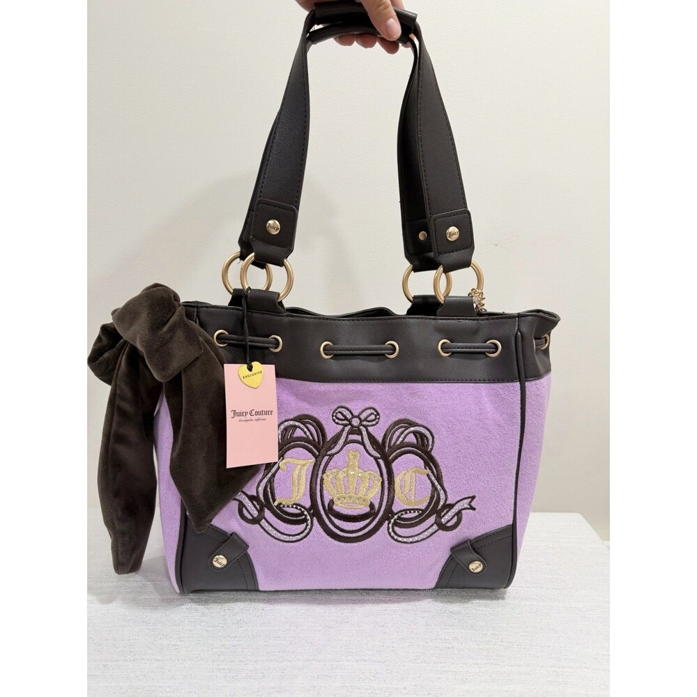 Juicy Couture Daydreamer Bag Lovers Club Tote Violet Tulle Y2K Style Bag Purple